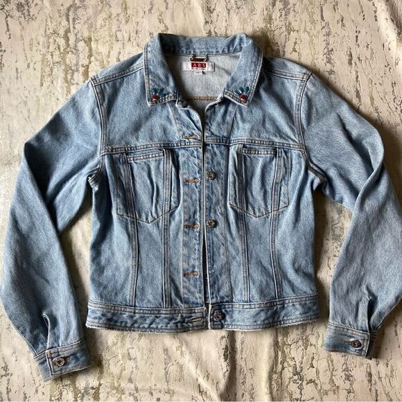 ABS Allen Schwartz Embellished Jean jacket Y2K 00s country western - Picture 4 of 10